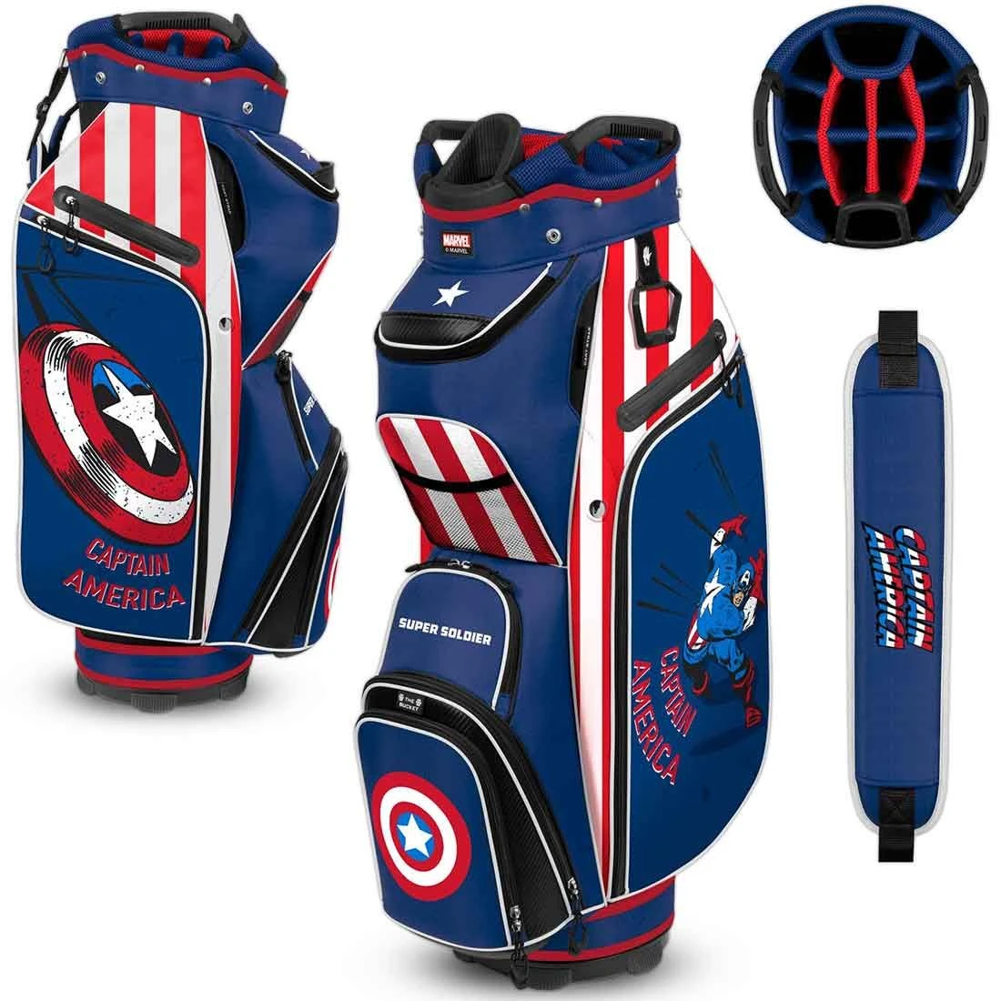 Team Effort Marvel Captain America Bucket III Cooler Cart Bag 3 Team Effort Marvel Captain America Bucket III Cooler Cart Bag